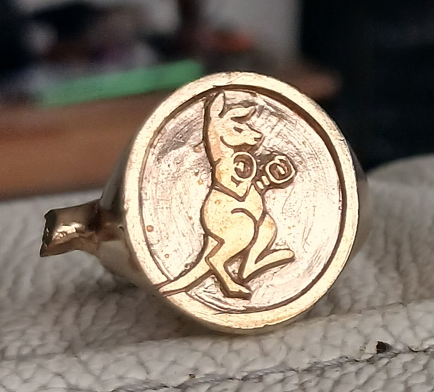 The Boxing Kangaroo Ring Brass | Custom Enamel Colours