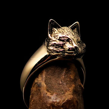 Happy Sleeping Cat Ring - Sterling Silver & Brass Available
