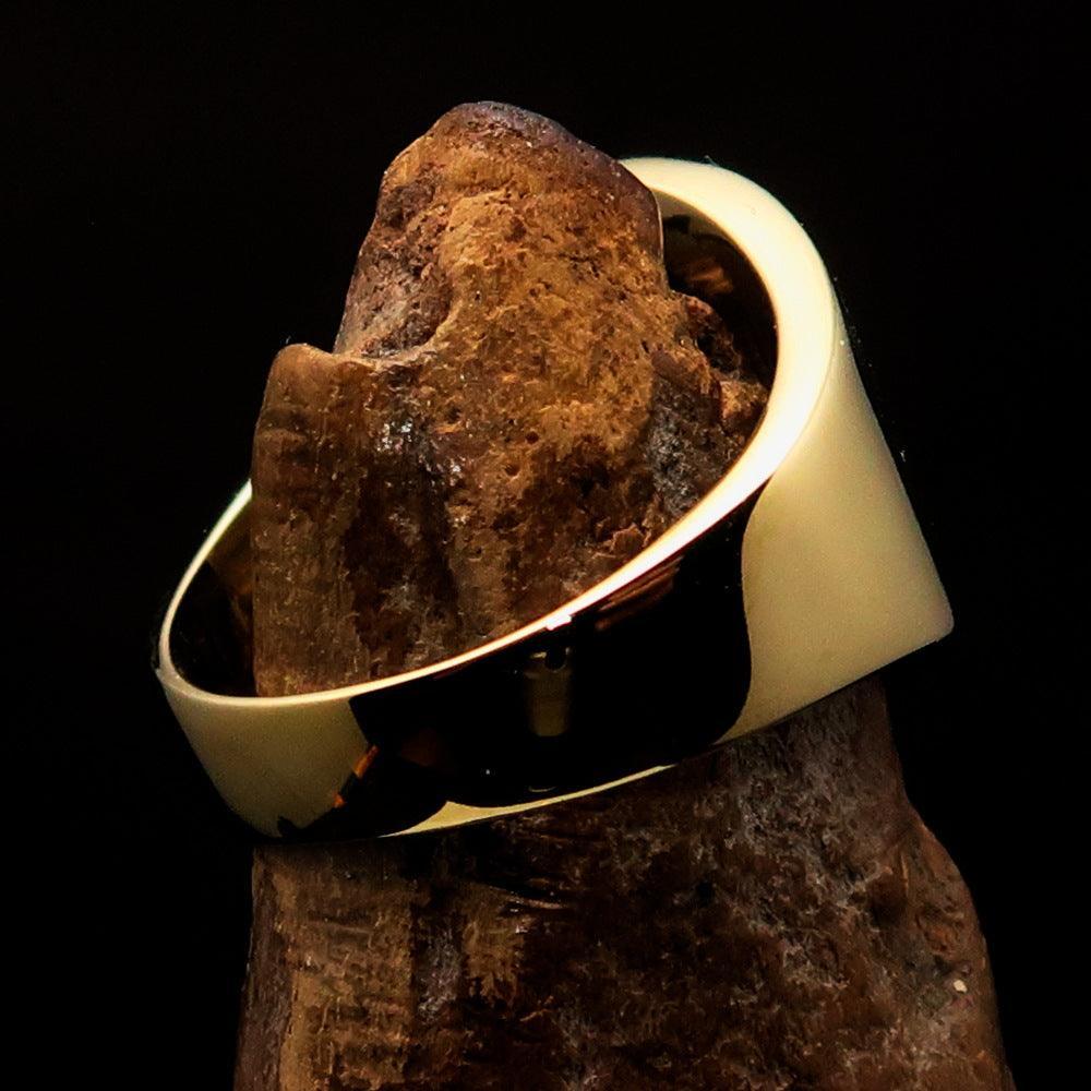 Perfectly crafted Men's National Flag Ring Romania - solid Brass - BikeRing4u