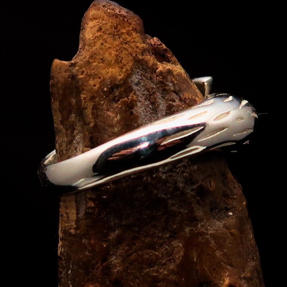 Excellent crafted Men's Medieval Ring Dragon Claw - Mirror Polished Sterling Silver - BikeRing4u