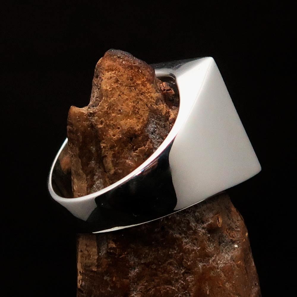 Perfectly crafted Men's Chef Skull Ring Crossed Fork Knife red - Sterling Silver - BikeRing4u