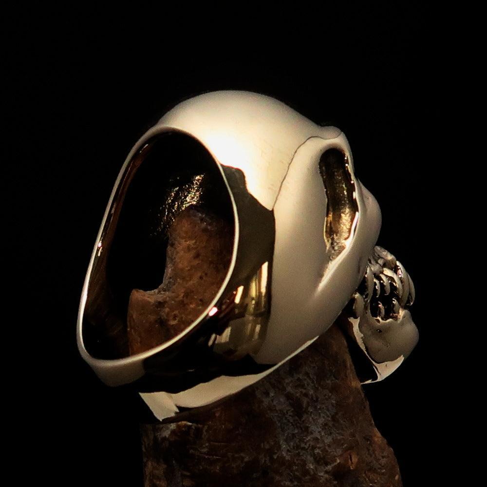 Excellent crafted Men's black 1% Zombie Skull Outlaw Biker Ring - solid Brass - BikeRing4u