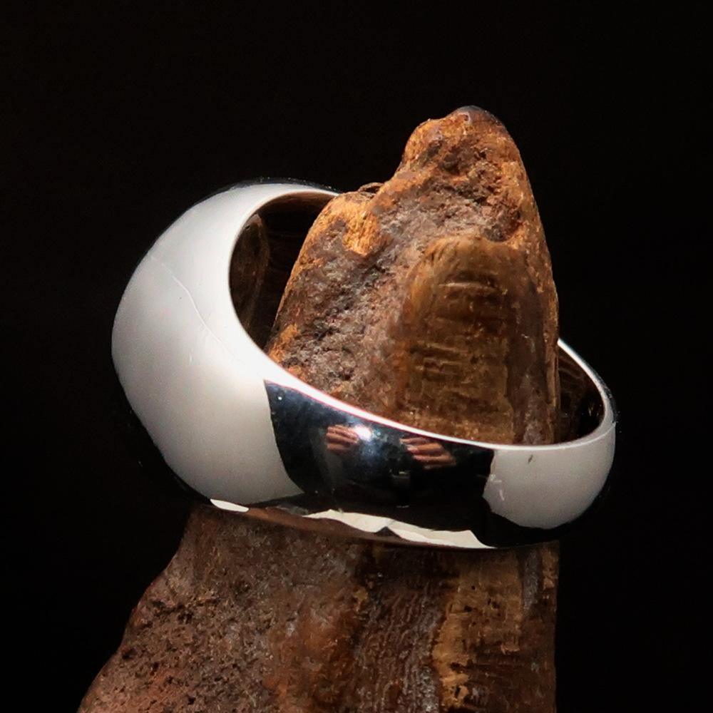 Excellent crafted Men's Biker Ring Red Hebrew Skull - Sterling Silver 925 - BikeRing4u