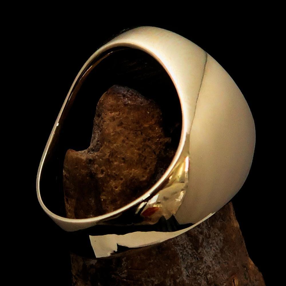 Perfectly crafted Men's Medieval Ring Brave Knight Orange - Solid Brass - BikeRing4u