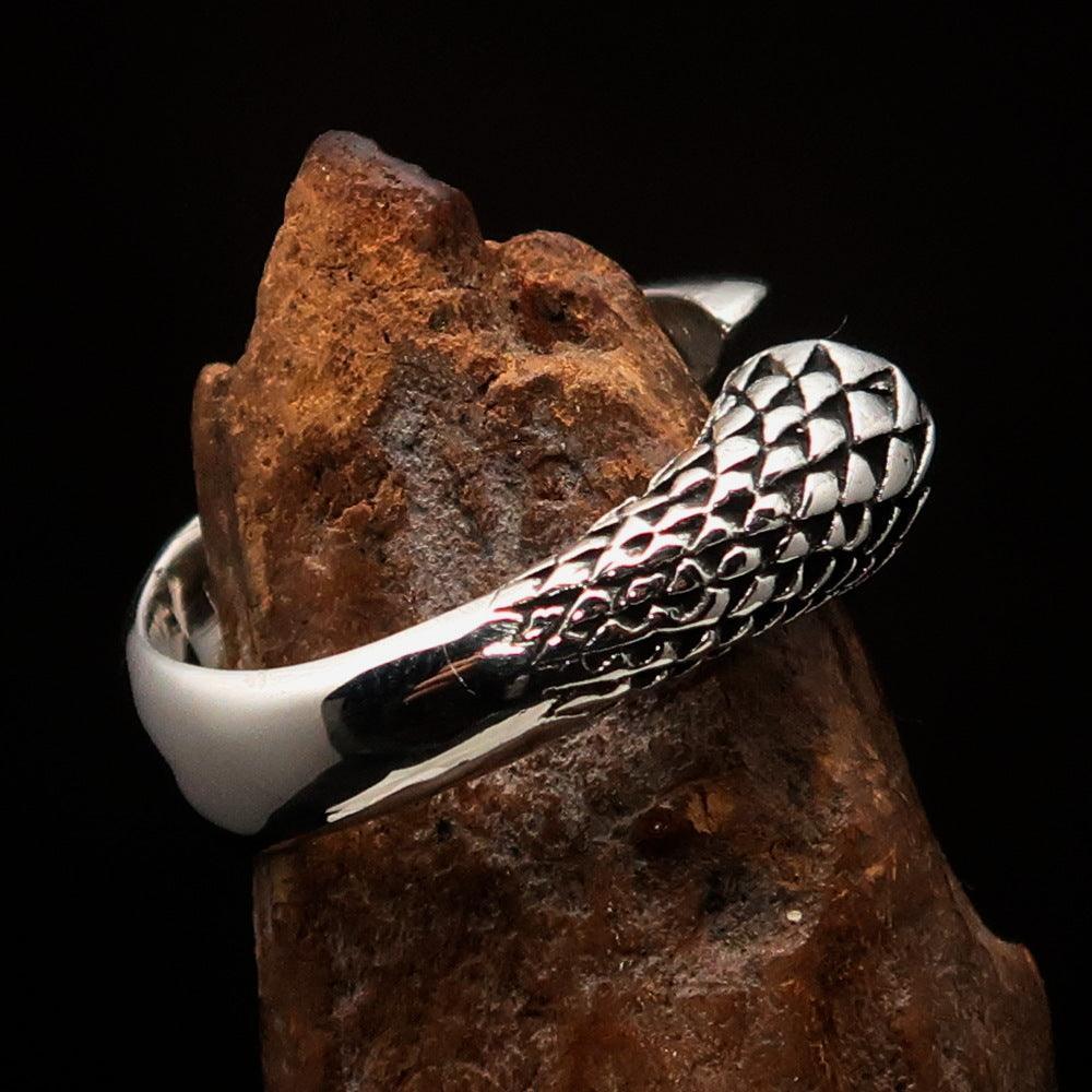 Excellent crafted Men's Medieval Ring Three Claw Dragon Foot Sterling Silver 925 - BikeRing4u
