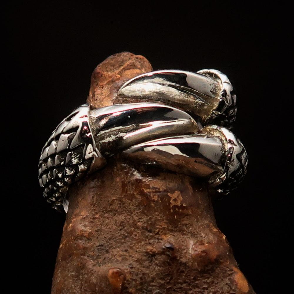 Excellent crafted Men's Medieval Ring Three Claw Dragon Foot Sterling Silver 925 - BikeRing4u