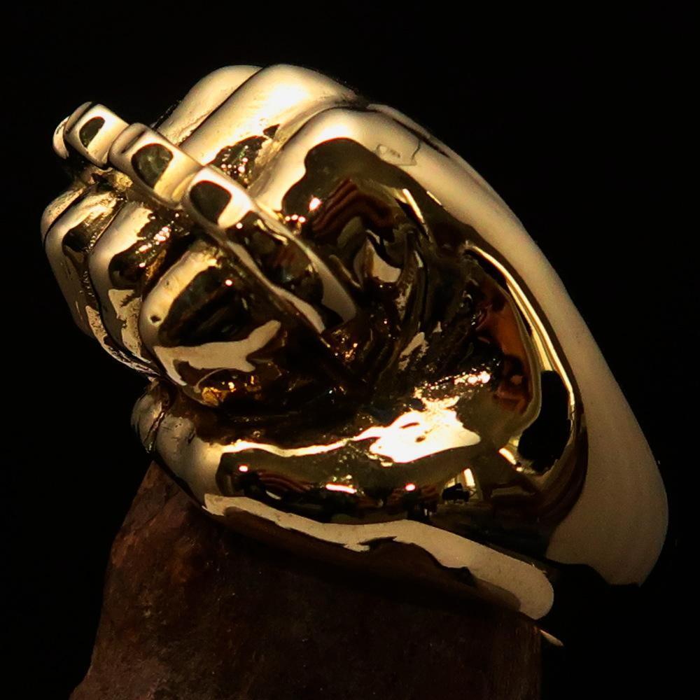 Excellent crafted Biker Ring Knuckle Duster Fist - Solid Brass - BikeRing4u