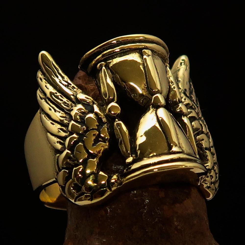 Excellent crafted Men's Medieval Ring Flying Time - Solid Brass - BikeRing4u