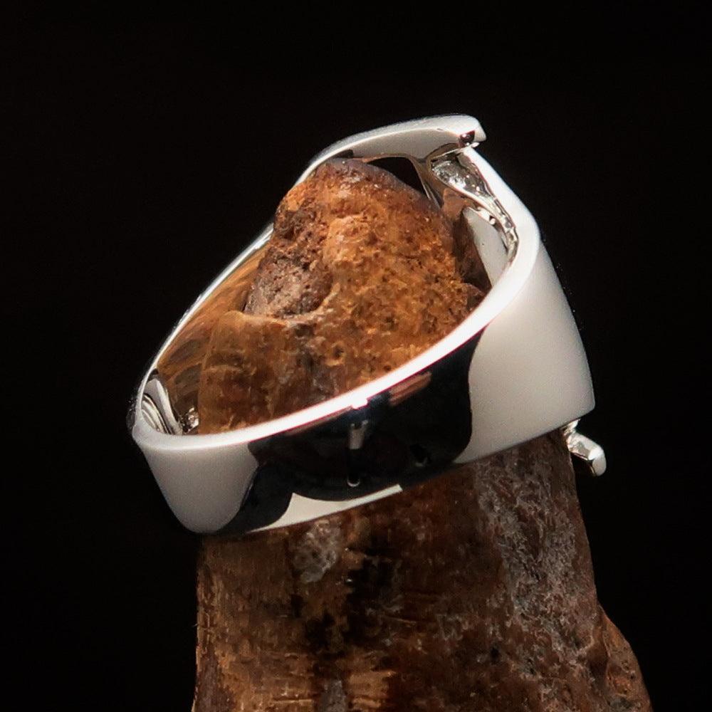 Men's Greek upper case Capital Letter Initial Ring Beta - Sterling Silver - BikeRing4u