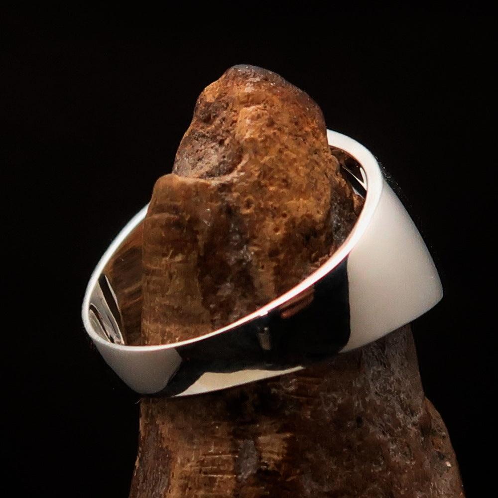 Men's Greek upper case Capital Letter Initial Ring Delta - Sterling Silver - BikeRing4u