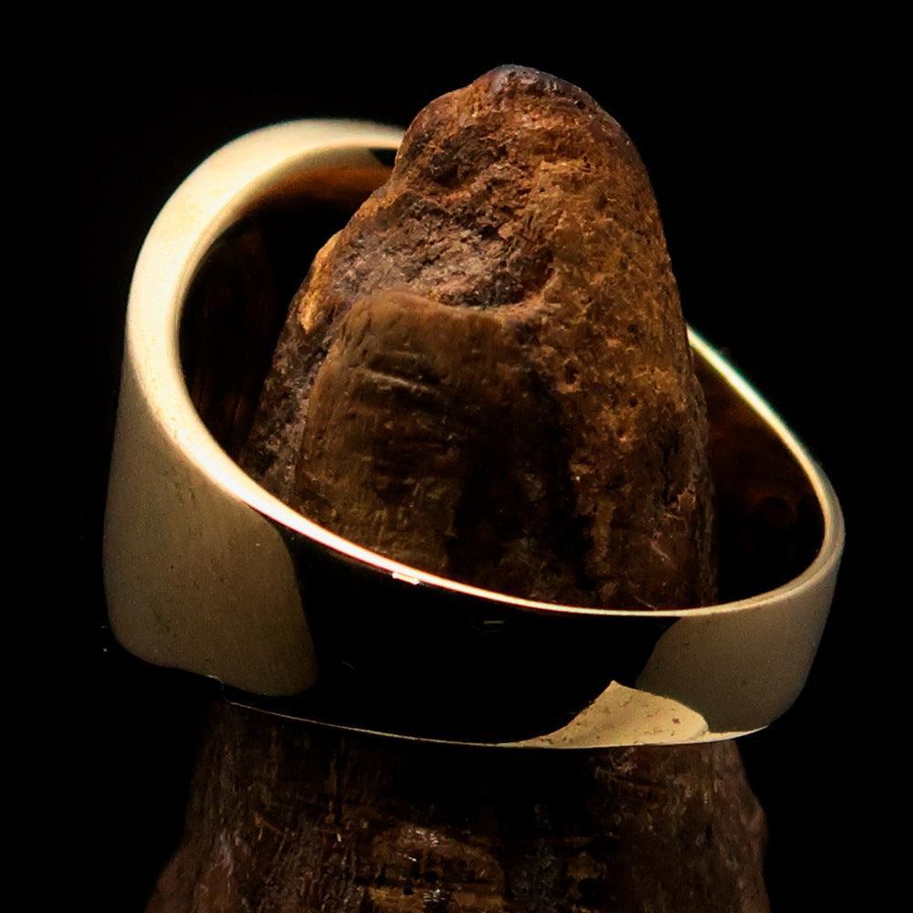 Excellent crafted Men's black Outlaw Biker Ring Diamond 1% - Solid Brass - BikeRing4u