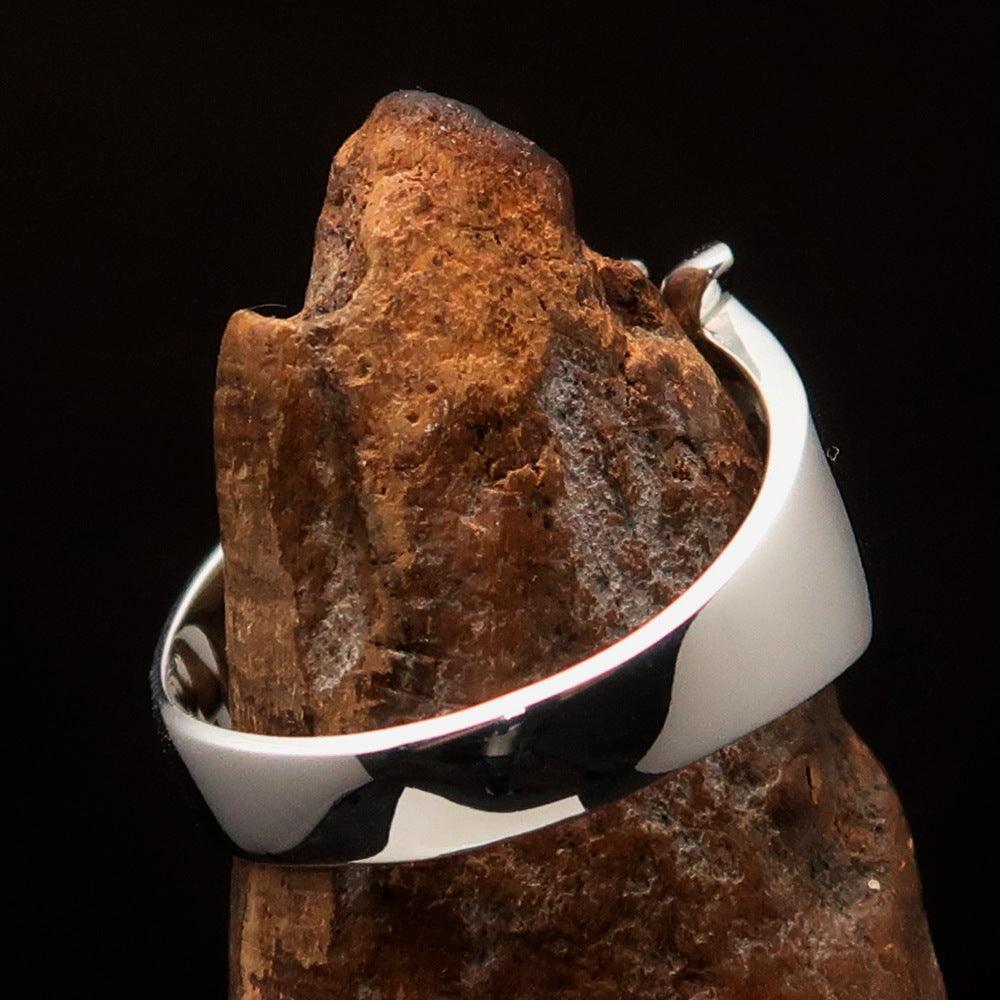 Men's Greek upper case Capital Letter Initial Ring Psi - Sterling Silver - BikeRing4u