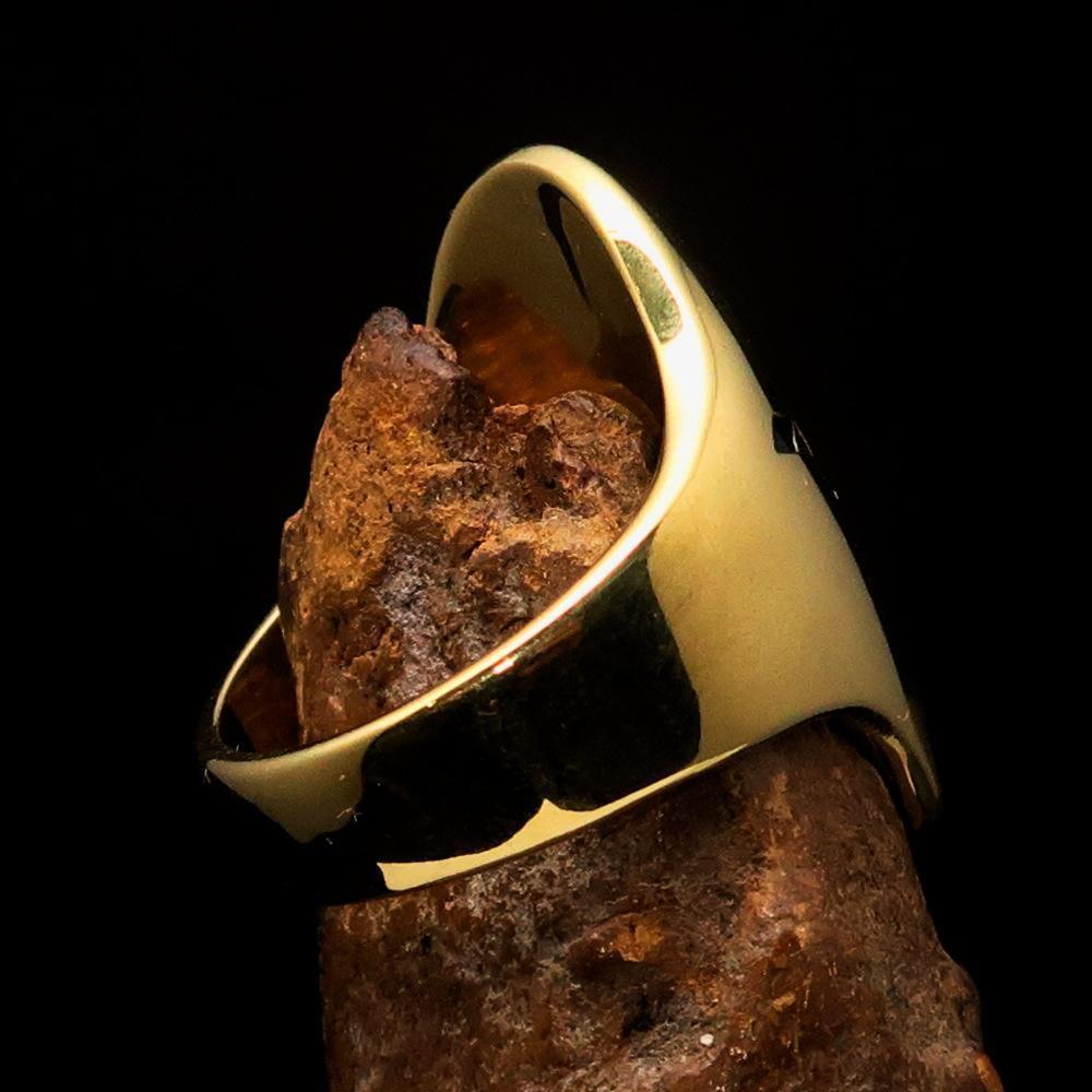 Perfectly crafted Men's Saint Lorenz Cross Ring black - Solid Brass - BikeRing4u