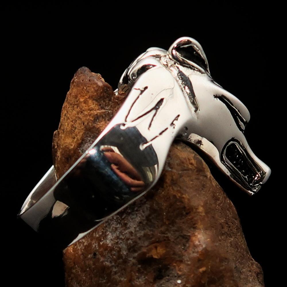 Excellent crafted Men's Jackal Ring Egyptian Anubis God of Death - Sterling Silver - BikeRing4u