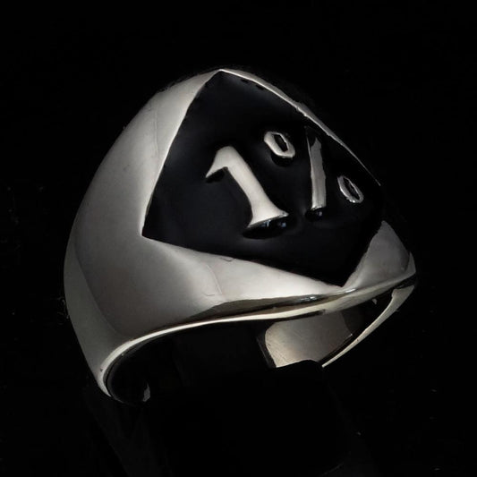 Excellent crafted Men's Outlaw Biker Ring 1% Black - Sterling Silver - BikeRing4u