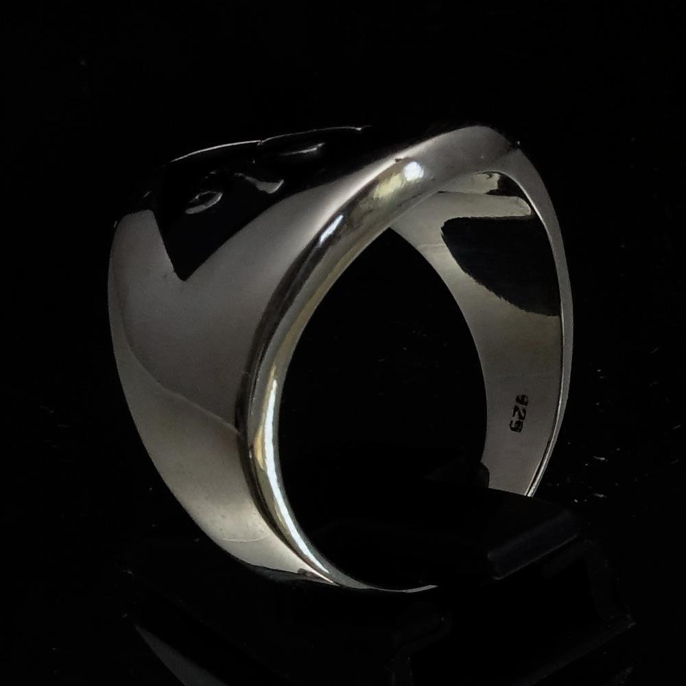 Excellent crafted Men's Outlaw Biker Ring 1% Black - Sterling Silver - BikeRing4u