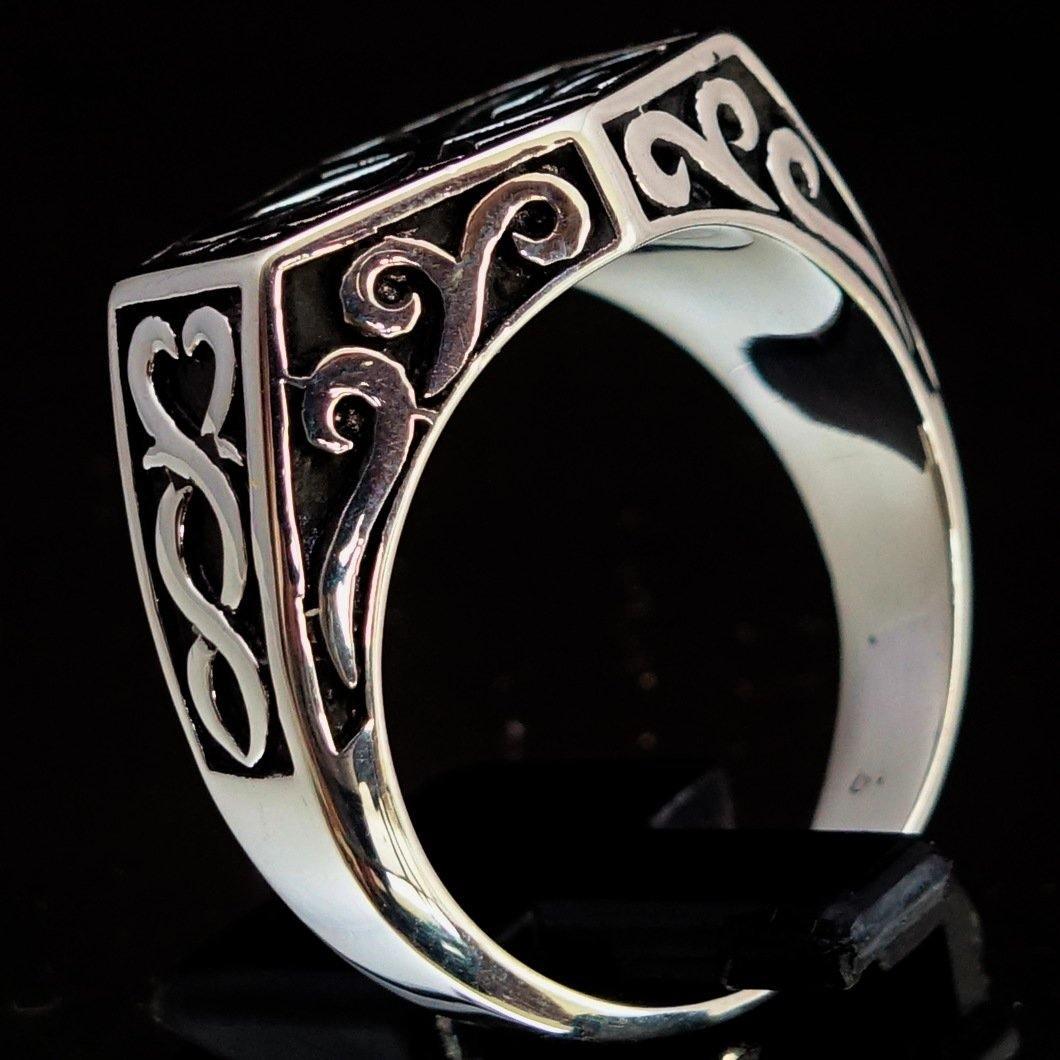 Excellent crafted Men's Medieval Ring Oriental Crest Sterling Silver 925 - BikeRing4u