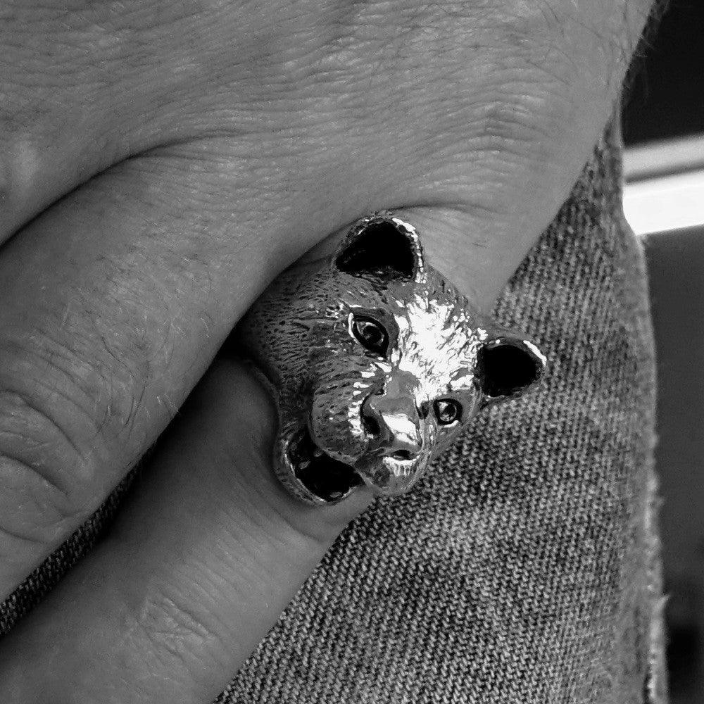Excellent crafted Brass Animal  Ring female Lion Lioness - BikeRing4u