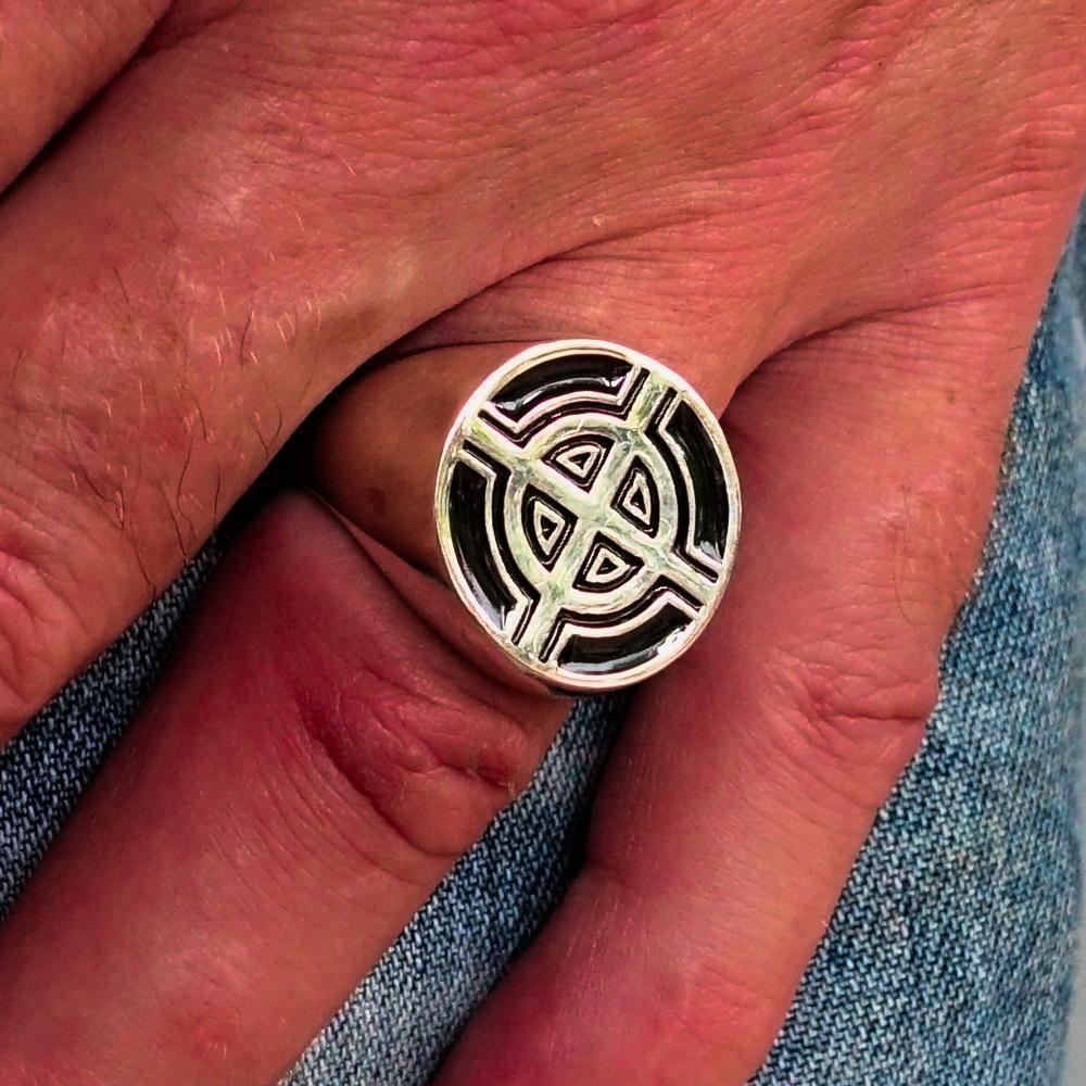 Perfectly crafted Men's Biker Ring Celtic Cross Black - Sterling Silver - BikeRing4u