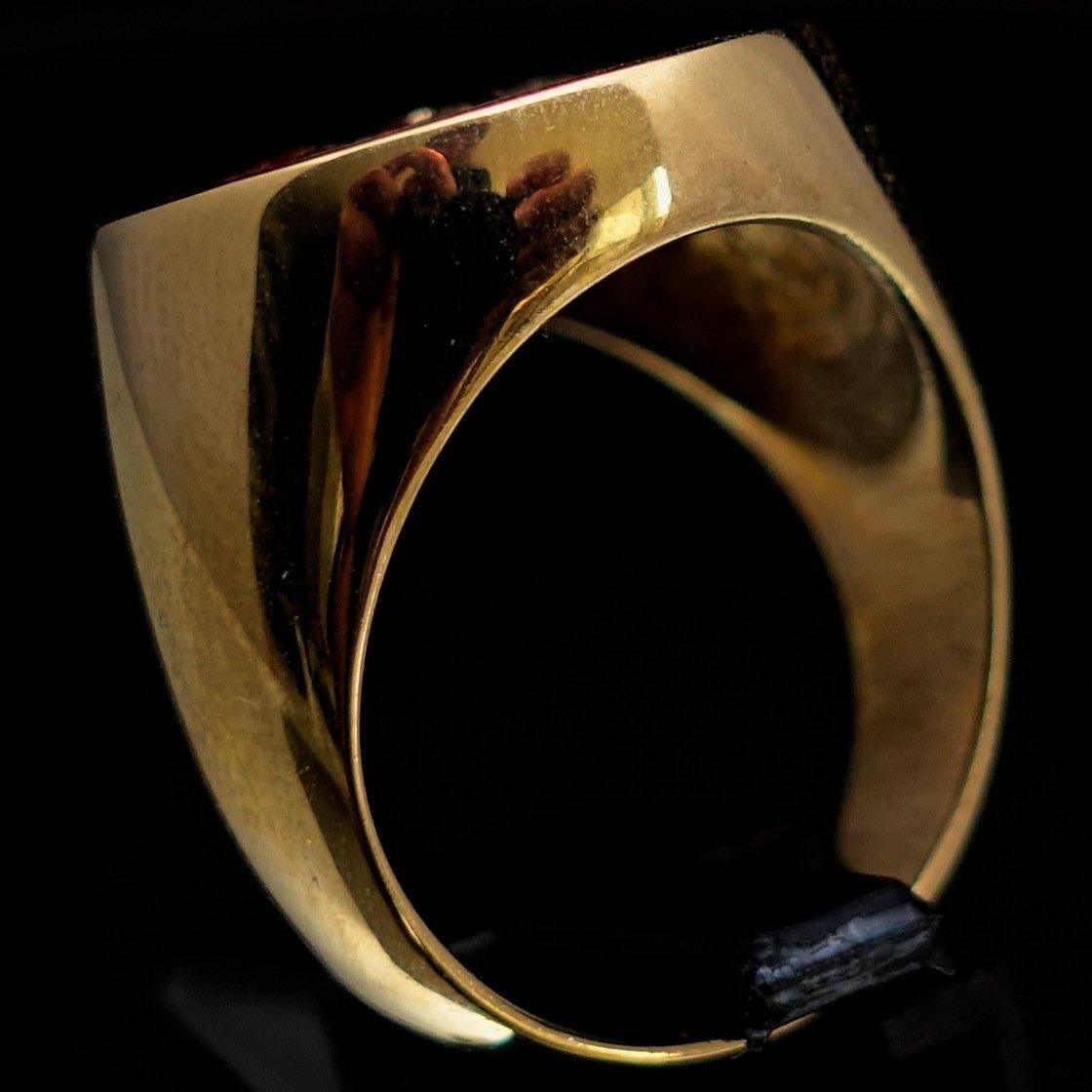 Perfectly crafted Men's round Flag Ring Cambodia - Solid Brass - BikeRing4u