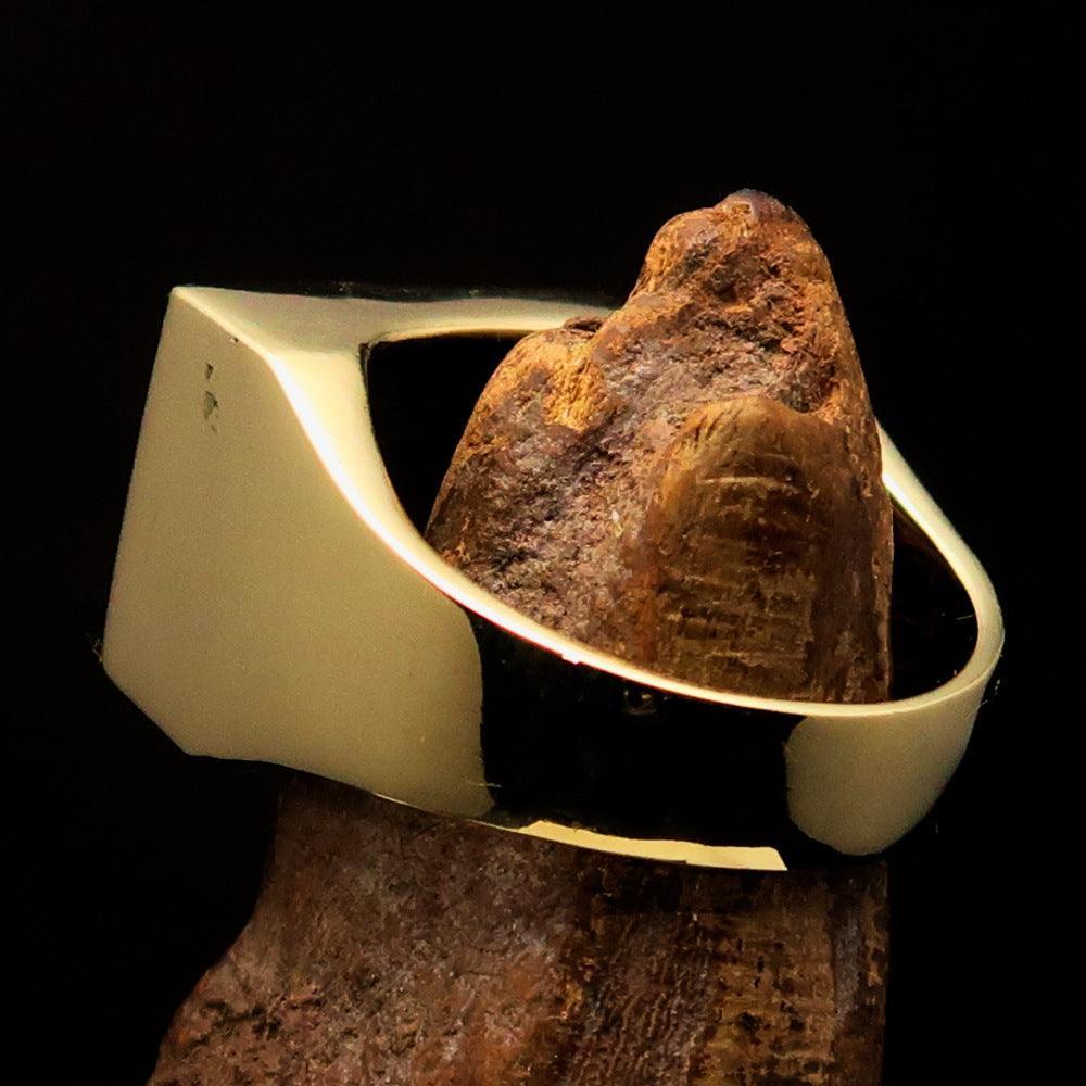 Excellent crafted rectangle shaped Men's New Zealand Flag Ring - Solid Brass - BikeRing4u