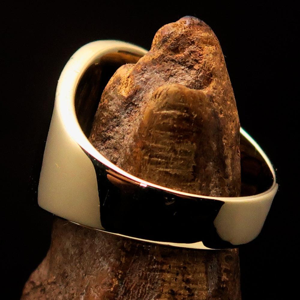 Excellent crafted ancient Men's Black Twin Head Eagle Ring - Solid Brass - BikeRing4u