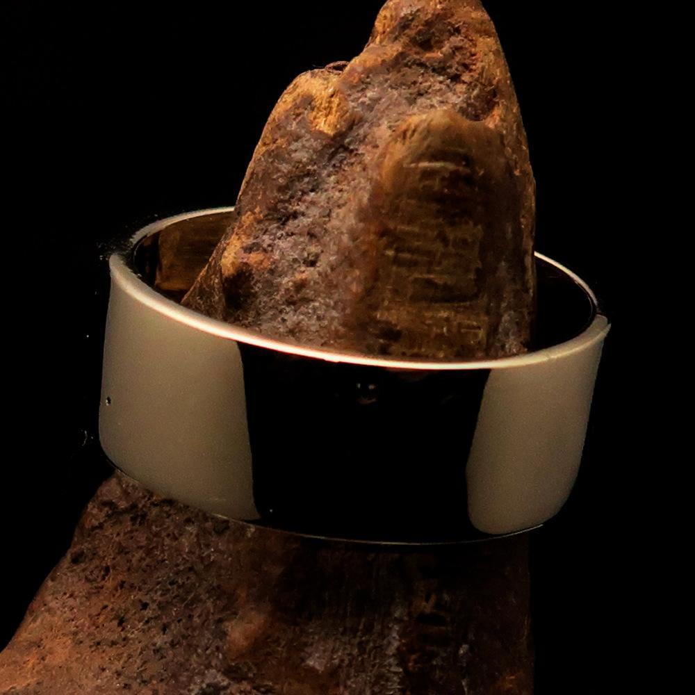 Excellent crafted Men's Cavalry Ring Black Crossed Sabers - Solid Brass - BikeRing4u