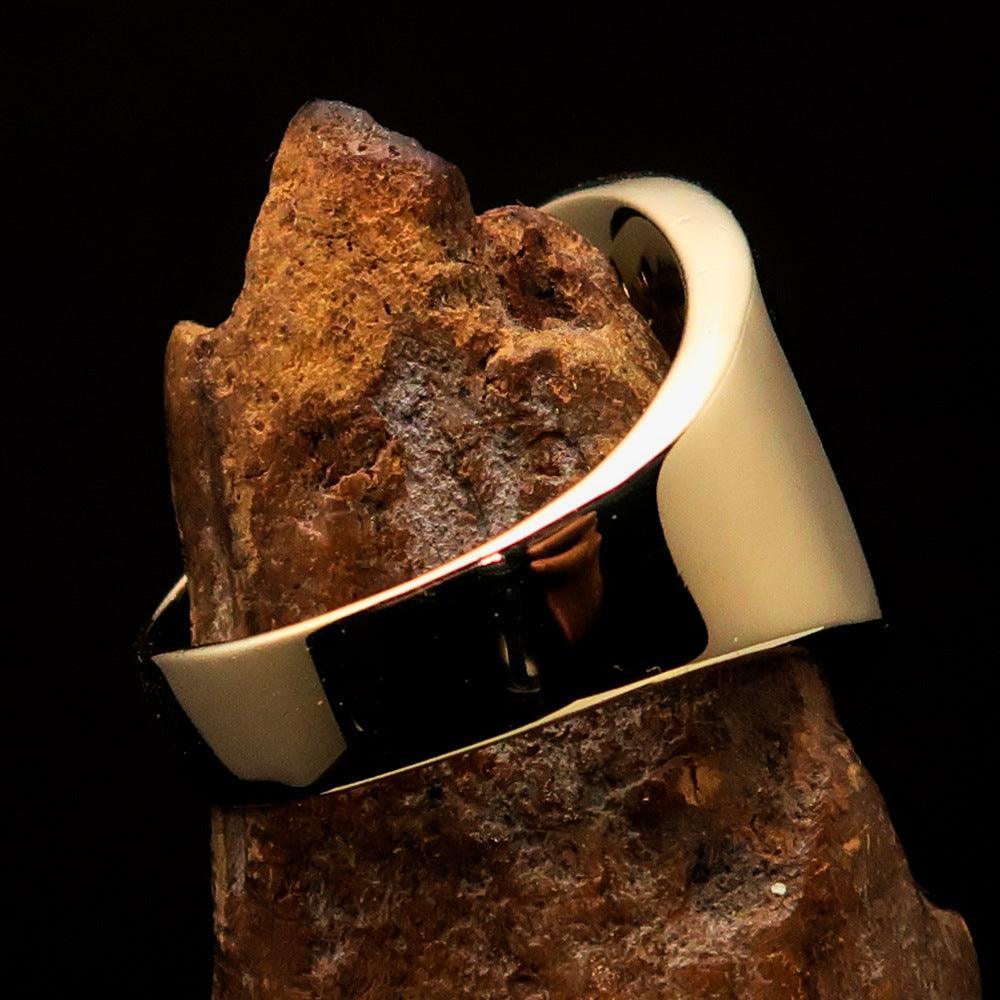 Excellent crafted Men's Black Maltese Cross Biker Ring - solid Brass - BikeRing4u