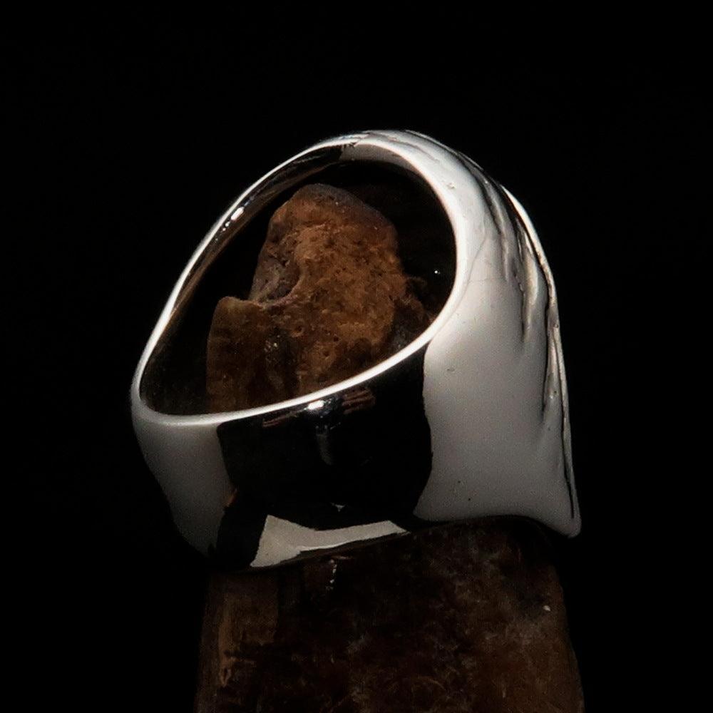 Excellent crafted Men's Grim Reaper Skull Ring See No Evil - Sterling Silver - BikeRing4u