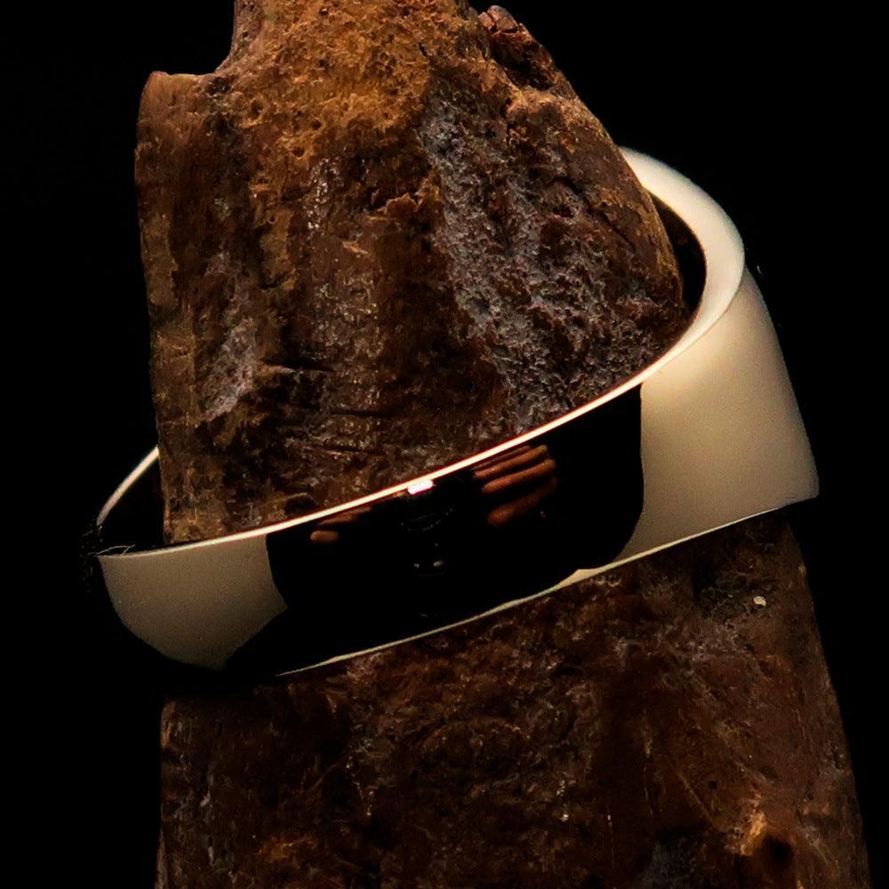 Excellent crafted Men's black Iron Cross Biker Ring - Solid Brass - BikeRing4u