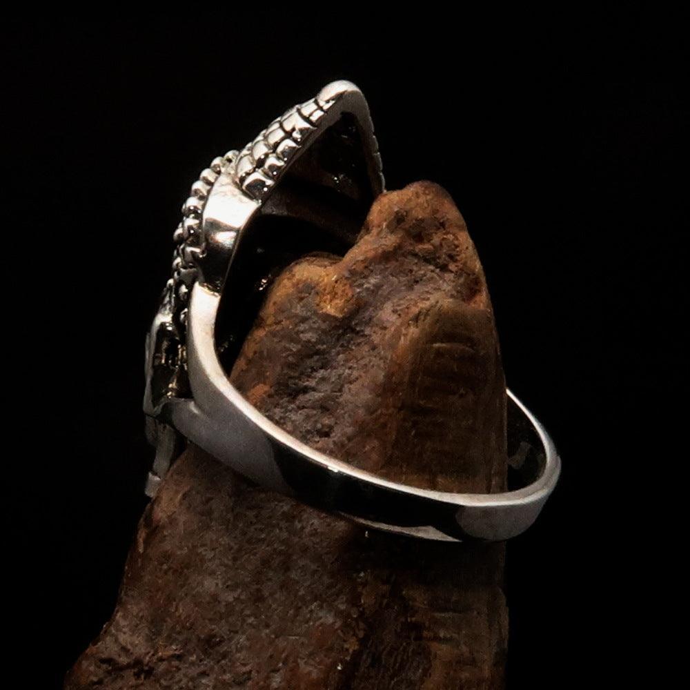 Excellent crafted Sterling Silver Buddha Ring ancient Phra Phrom Cambodia - BikeRing4u