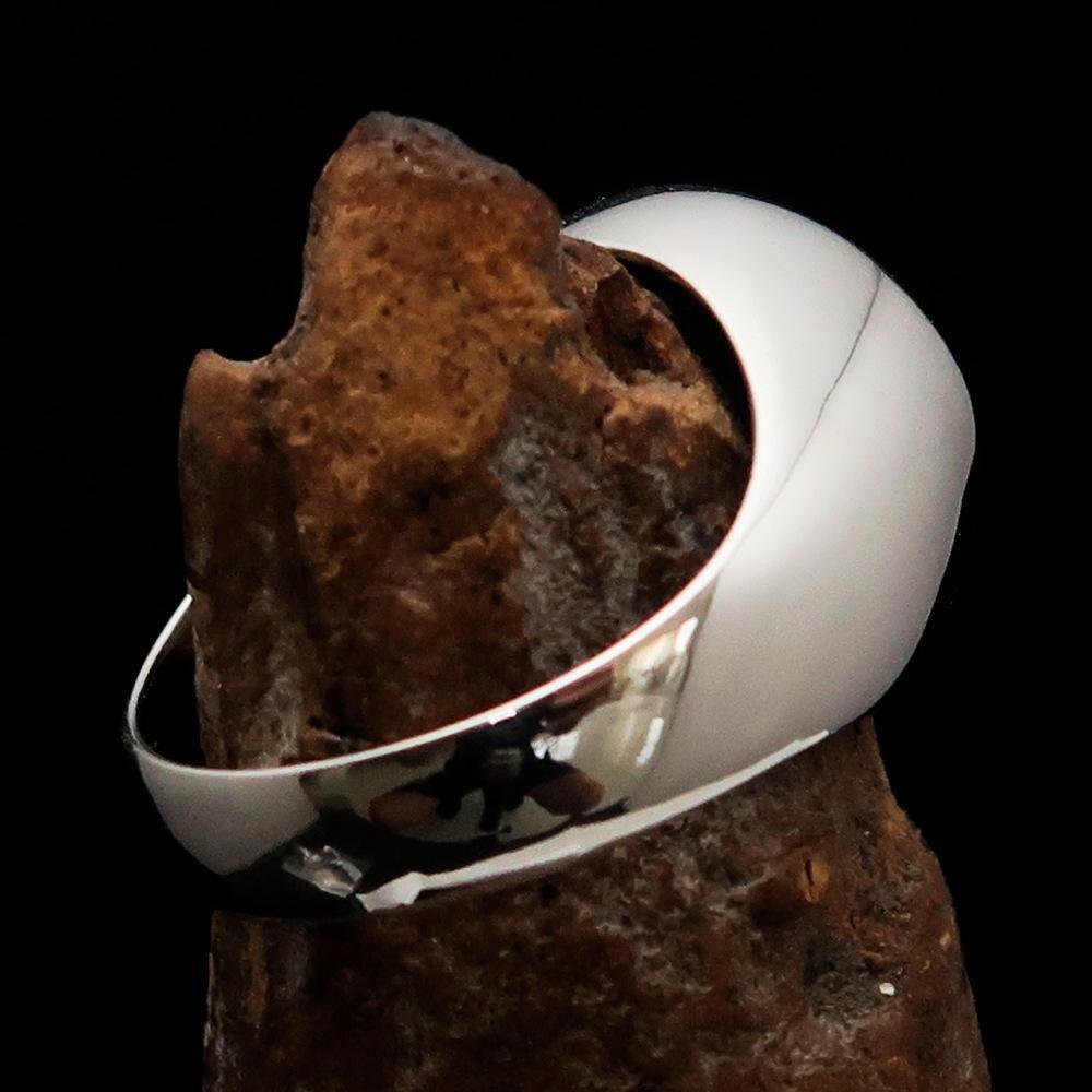 Excellent crafted Men's Radioactive Skull Ring black - Sterling Silver - BikeRing4u