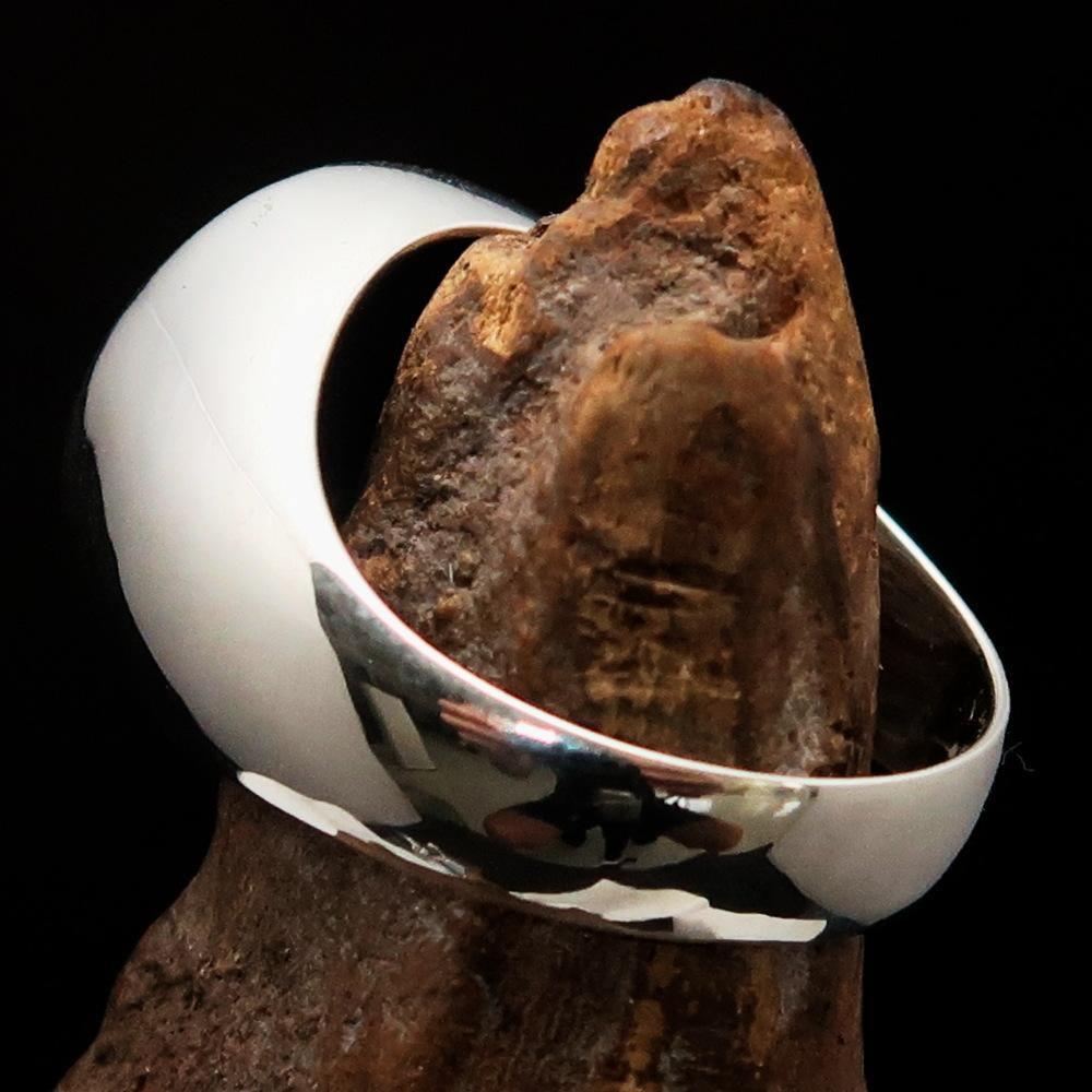 Excellent crafted Men's Radioactive Skull Ring black - Sterling Silver - BikeRing4u