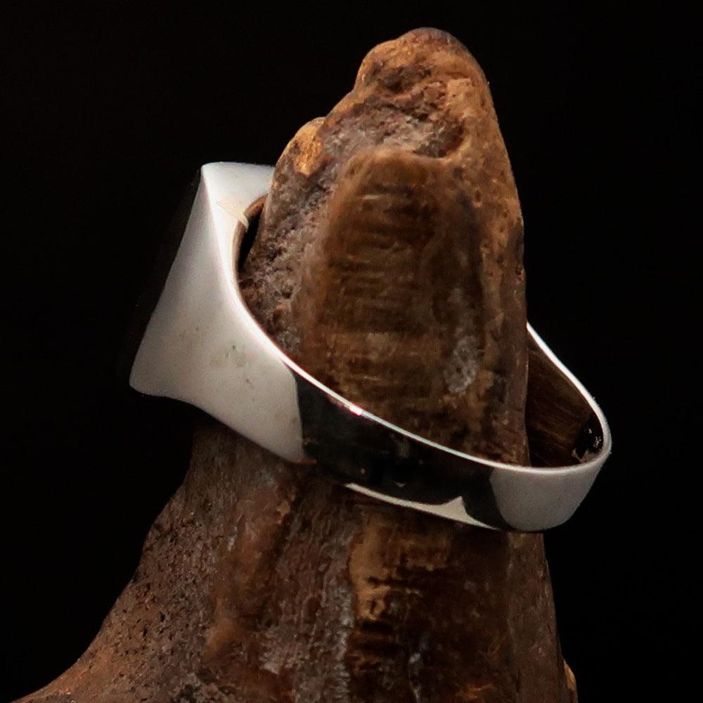 Excellent crafted Men's National Flag Ring Israel - Sterling Silver - BikeRing4u
