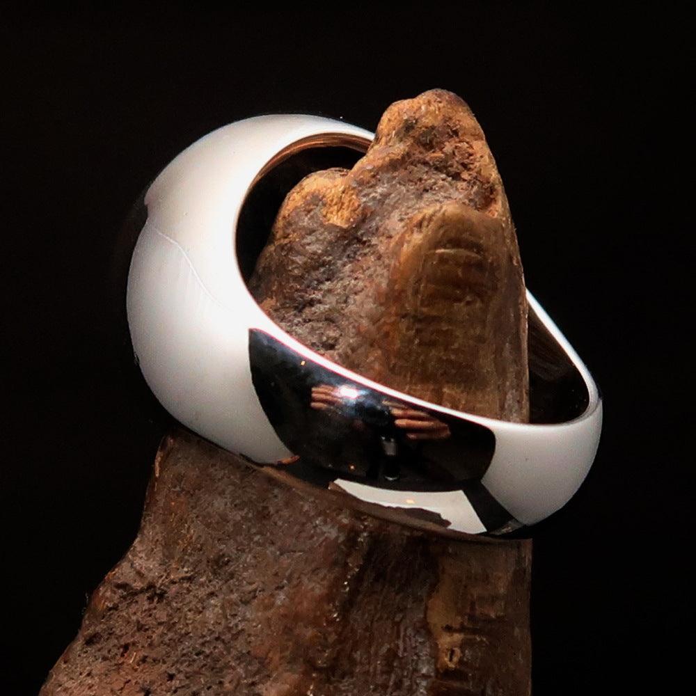 Perfectly crafted Men's Celtic Triade Ring yellow Triskele - Sterling Silver - BikeRing4u