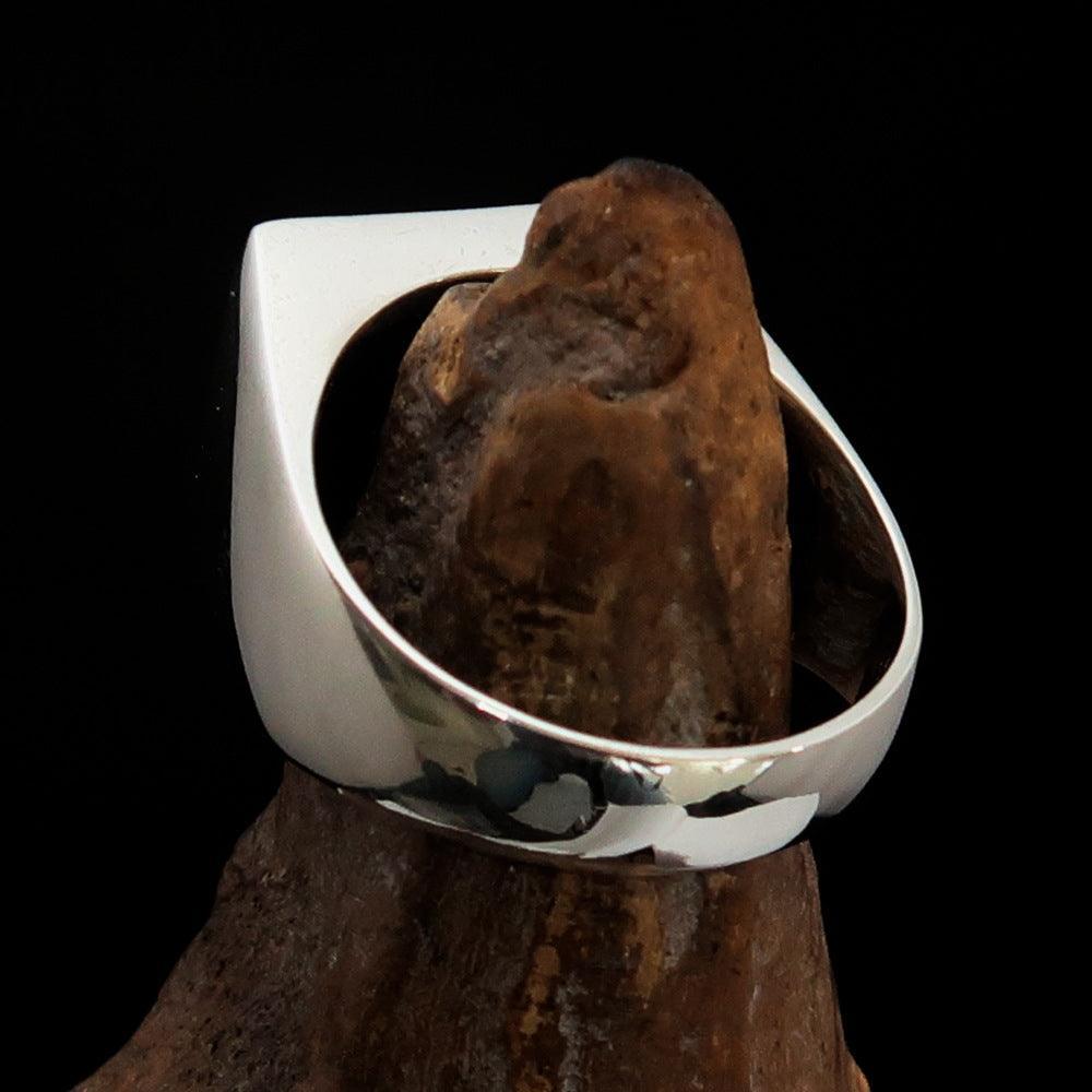 Excellent crafted Men's Franciscan Corona Cross Ring - shiny Sterling Silver - BikeRing4u