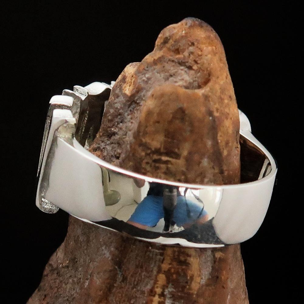 Excellent crafted Men's One Word Outlaw Biker Ring - Sterling Silver - BikeRing4u