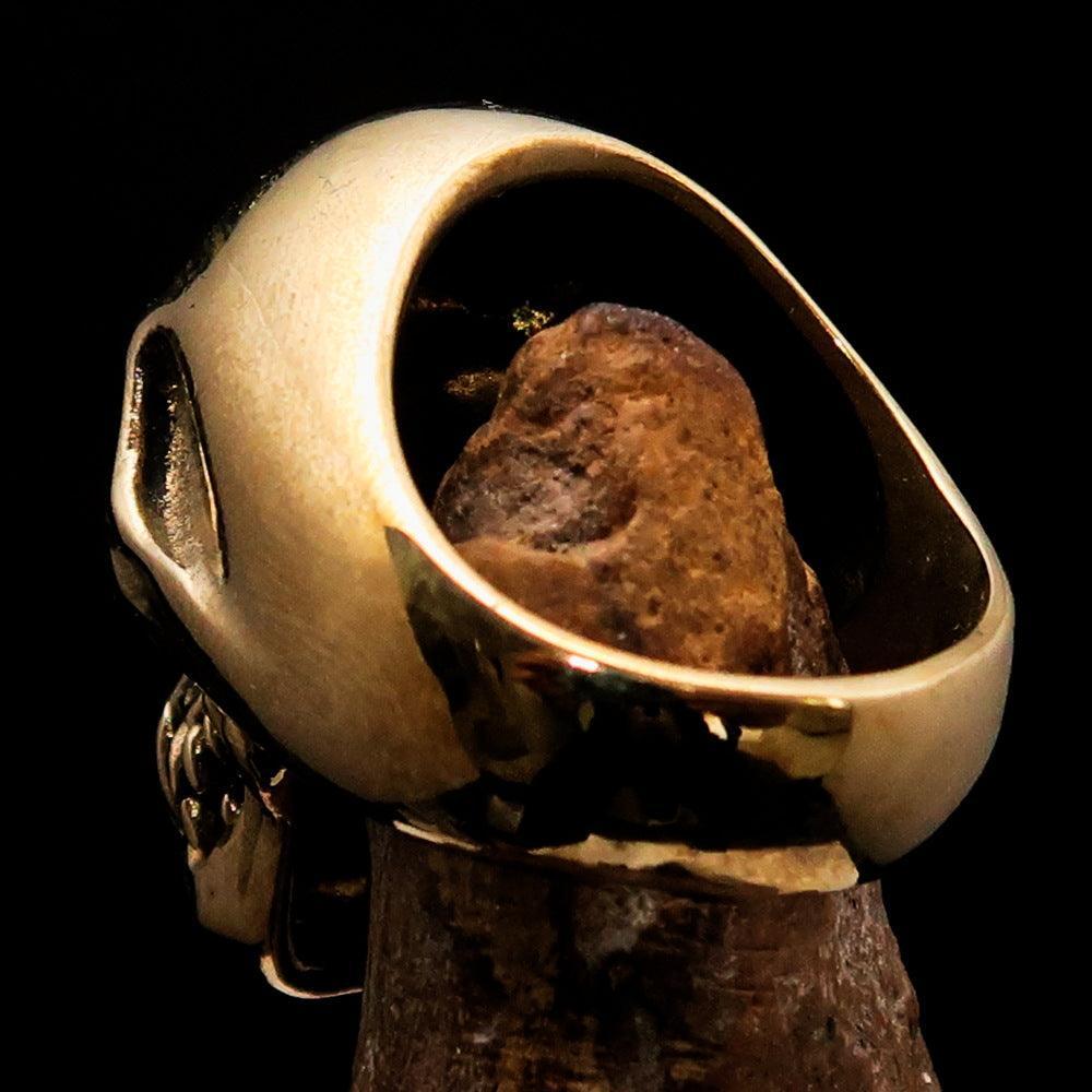 Excellent crafted Men's red 1% Zombie Skull Outlaw Biker Ring - solid Brass - BikeRing4u