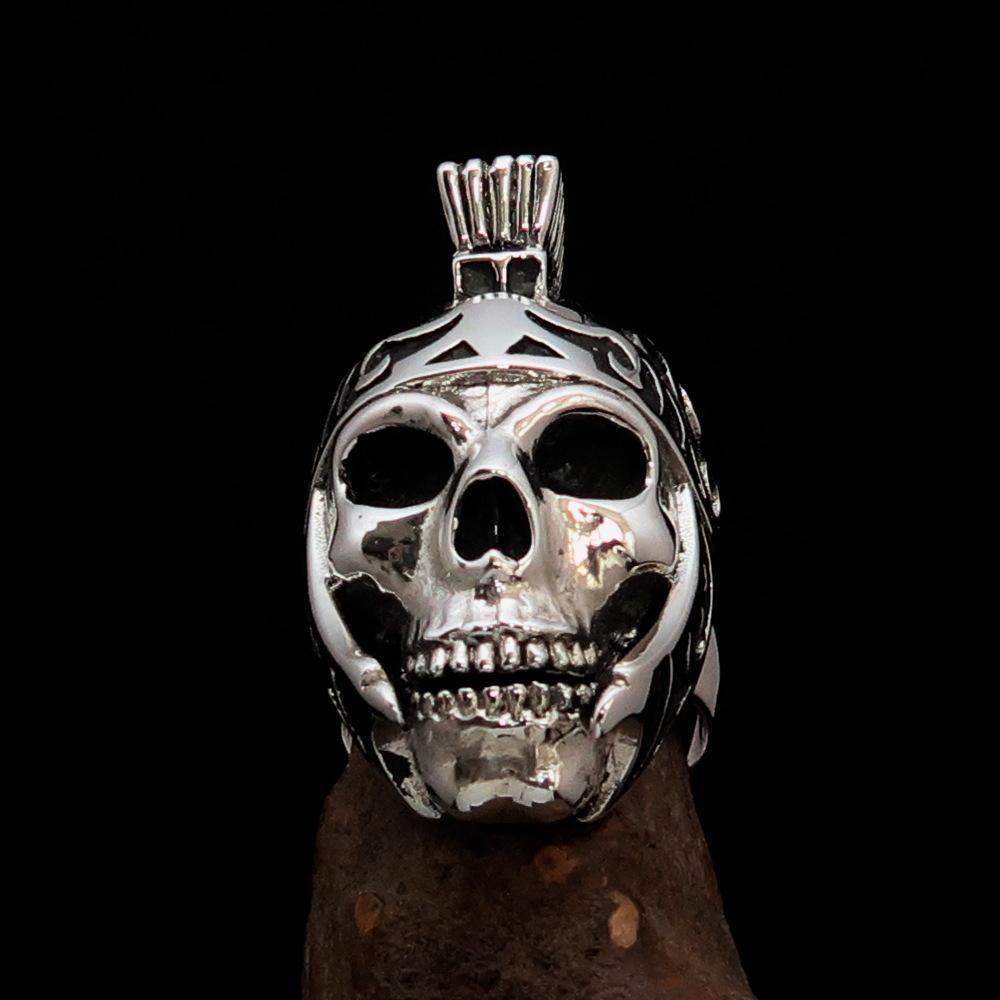 Excellent crafted Men's Skull Biker Ring Roman Centurion - Sterling Silver - BikeRing4u