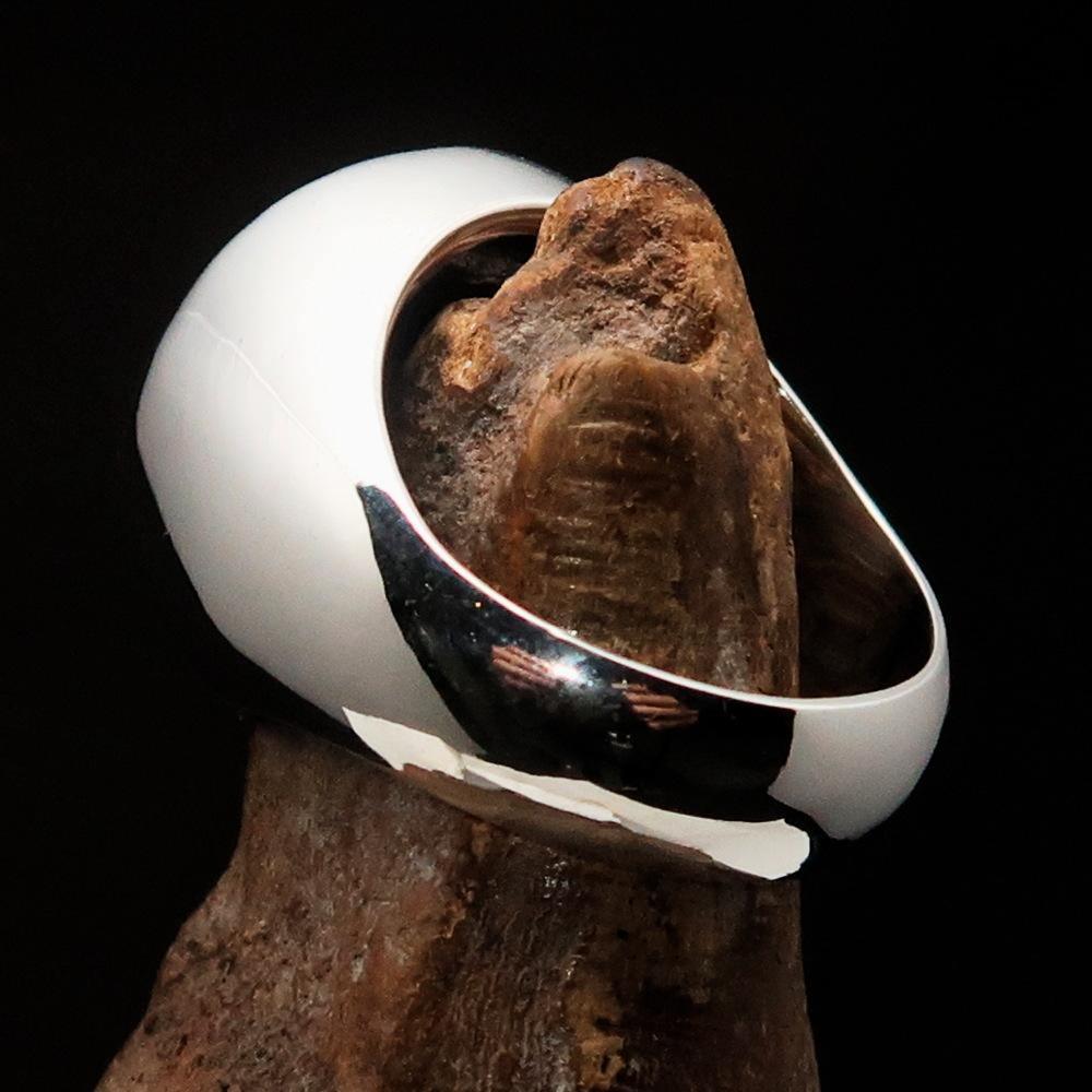 Nicely crafted Men's ancient Viking Runes Ring Antiqued - Sterling Silver - BikeRing4u