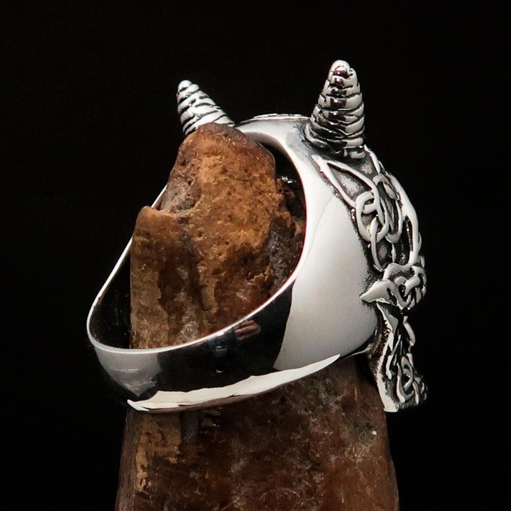 Excellent crafted Men's Biker Ring Celtic Devil Skull Sterling Silver 925 - BikeRing4u
