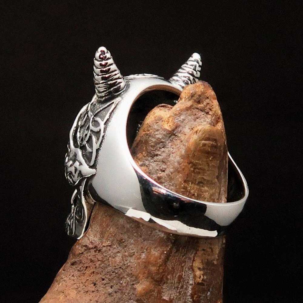 Excellent crafted Men's Biker Ring Celtic Devil Skull Sterling Silver 925 - BikeRing4u