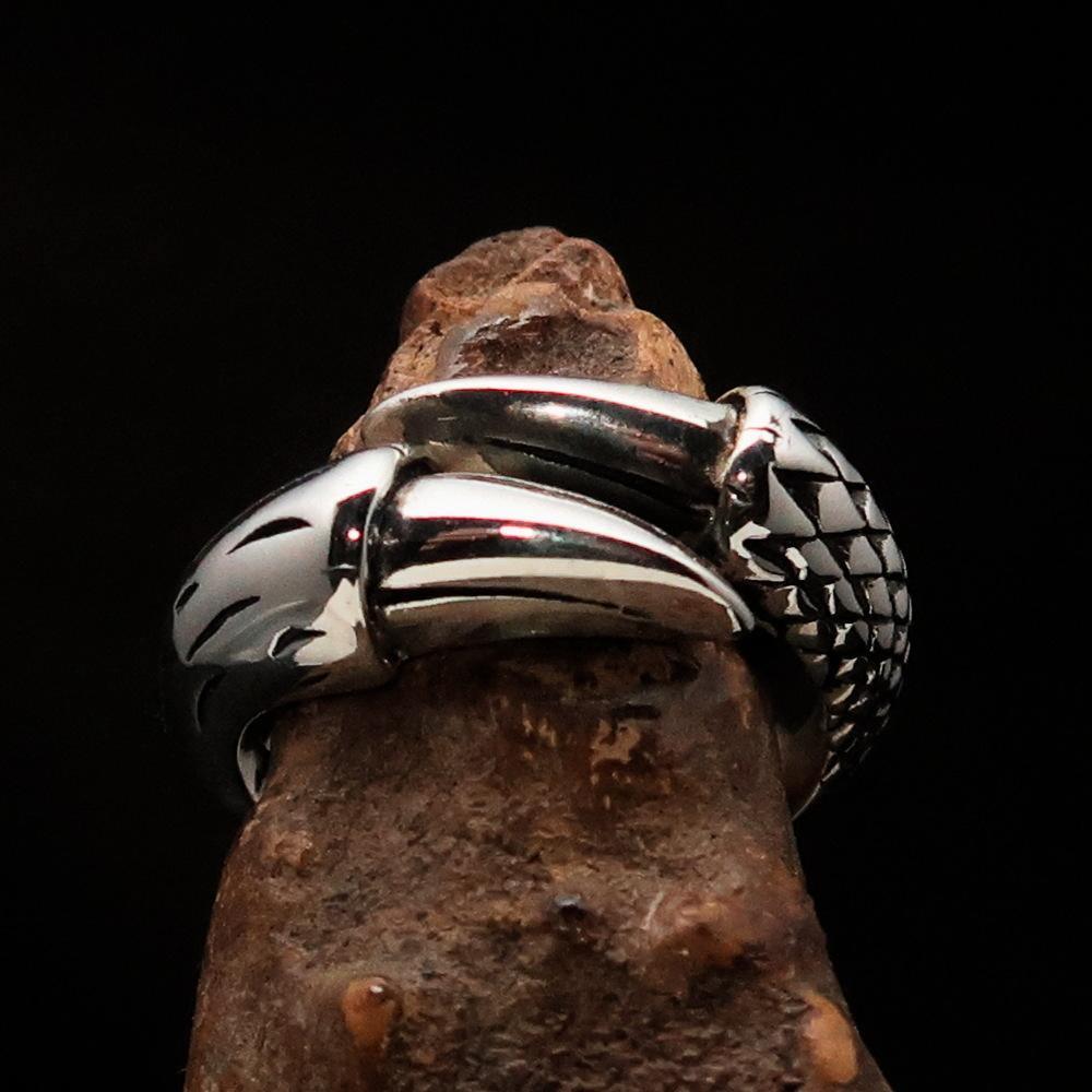 Excellent crafted Men's Medieval Ring Dragon Claw Sterling Silver 925 - BikeRing4u