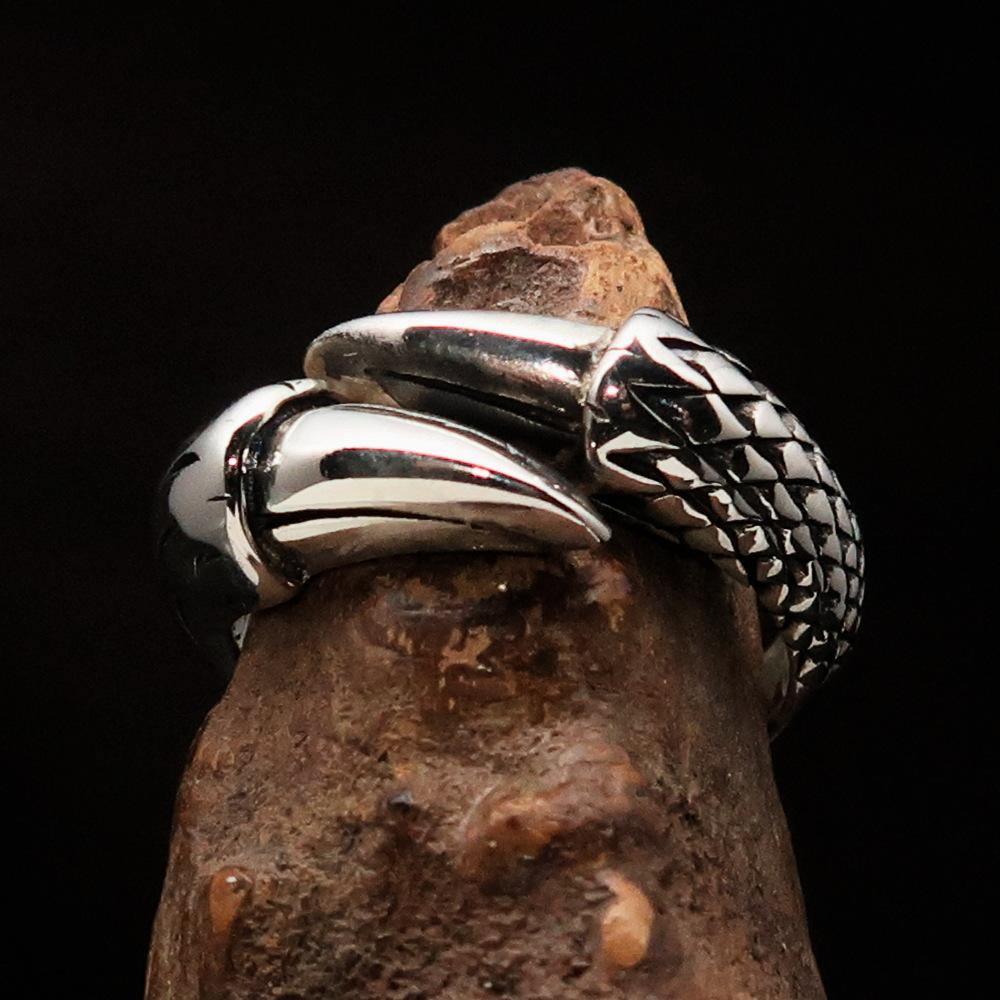 Excellent crafted Men's Medieval Ring Dragon Claw Sterling Silver 925 - BikeRing4u