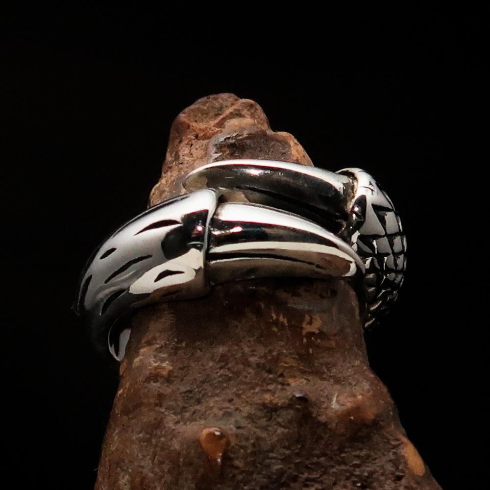 Excellent crafted Men's Medieval Ring Dragon Claw Sterling Silver 925 - BikeRing4u