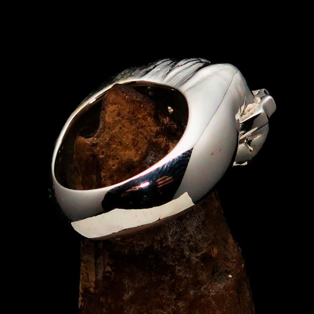 Excellent crafted Sterling Silver Biker Ring Knuckle Duster Fist - BikeRing4u