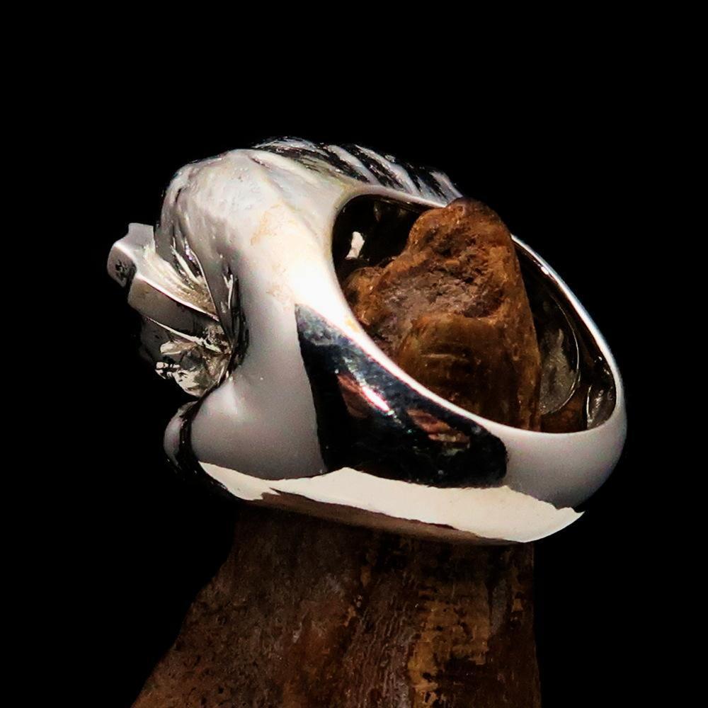 Excellent crafted Sterling Silver Biker Ring Knuckle Duster Fist - BikeRing4u