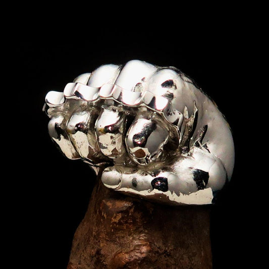 Excellent crafted Sterling Silver Biker Ring Knuckle Duster Fist - BikeRing4u