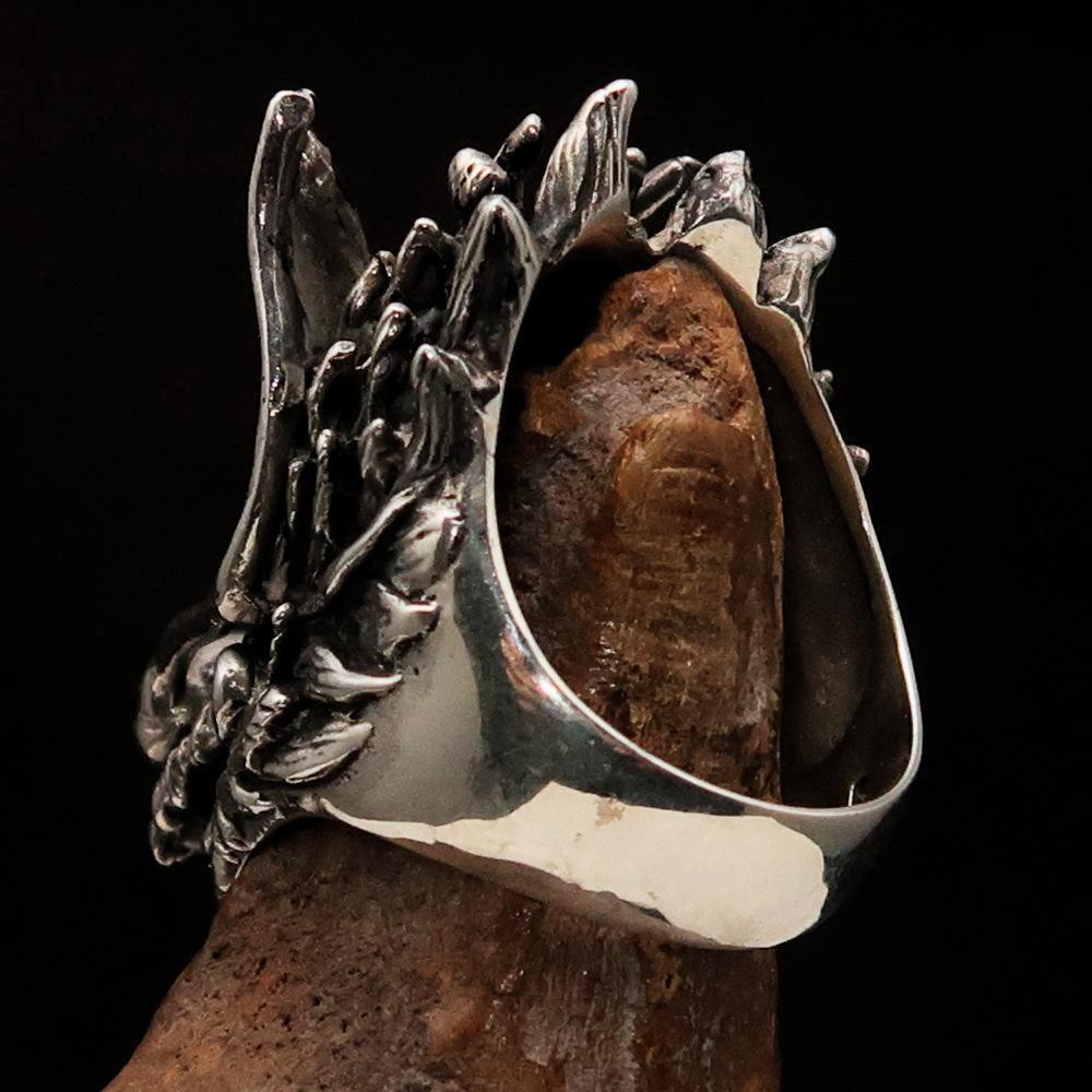 Excellent crafted Men's Animal Ring Male Dragon Sterling Silver 925 - BikeRing4u