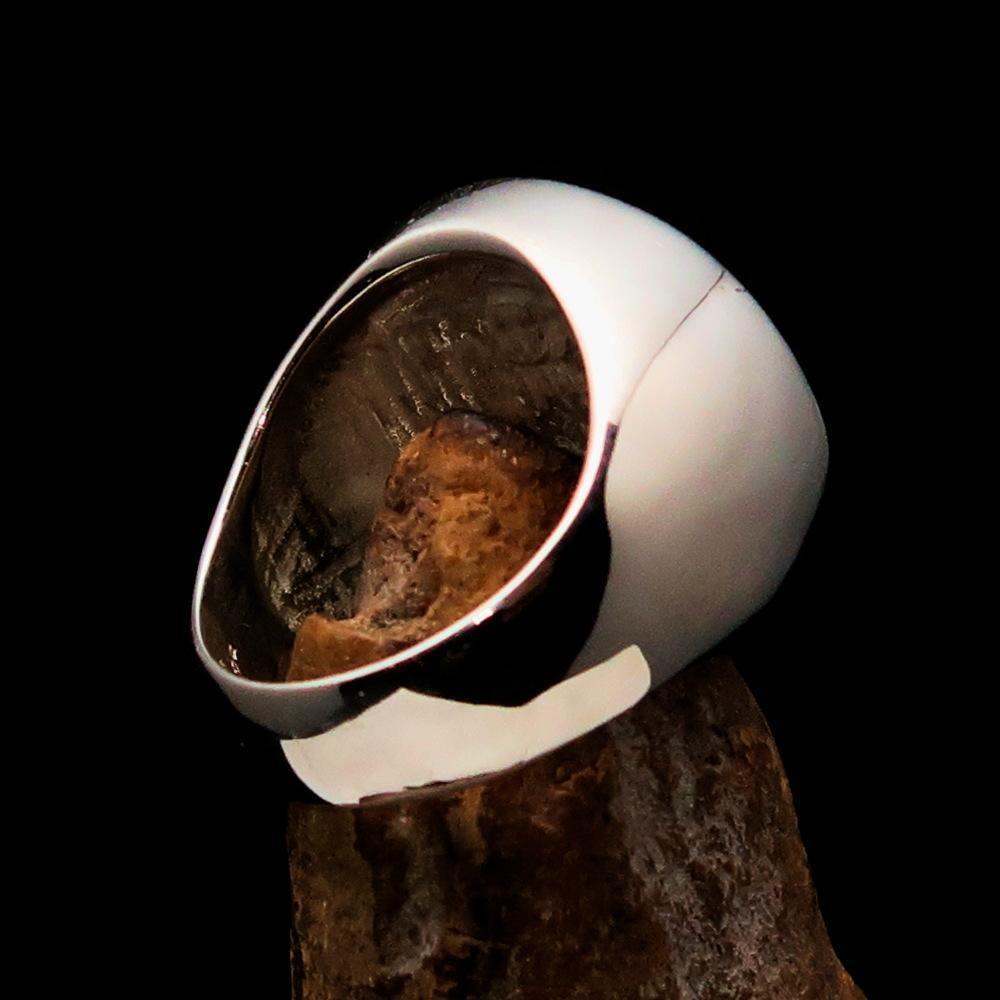 Perfectly crafted Men's Masonic Skull Ring Black - Sterling Silver - BikeRing4u